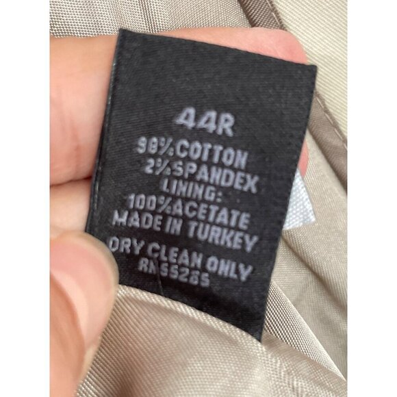 Express Design Studio Men's Sport Coat Blazer Two Button Beige Cotton size 44 R - Picture 6 of 8